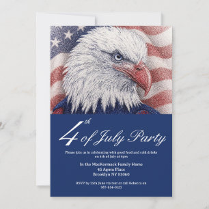 Invitation Drapeau américain patriotique 4 juillet rouge blan