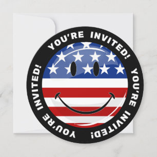 Invitation Drapeau américain souriant