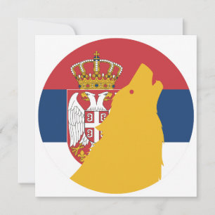 Invitation Drapeau animal national serbe Wolf