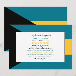 Invitation Drapeau bahaméen, Drapeau du Mariage des Bahamas