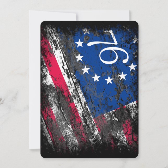 Invitation Drapeau Betsy Ross 1776 4 juillet patriotique (Devant)