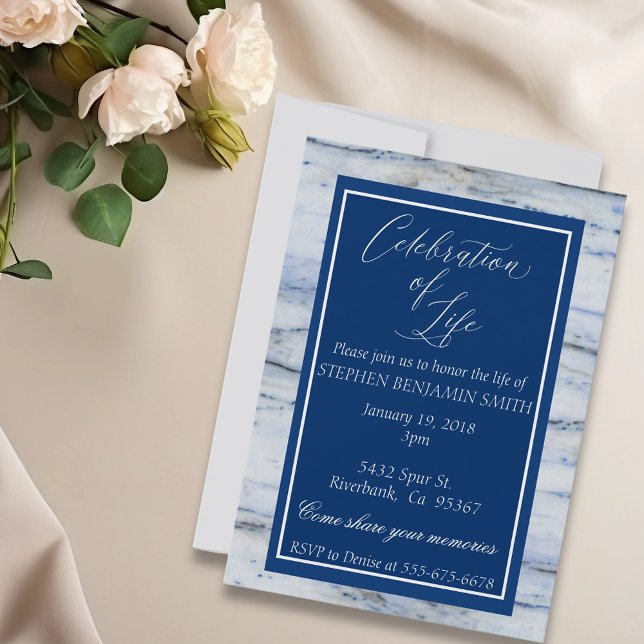 Invitation Drapeau bleu du Service commémoratif de la vie (Créateur téléchargé)