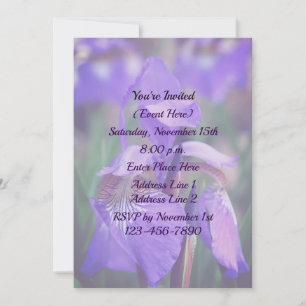 Invitation Drapeau bleu Iris Flower Party
