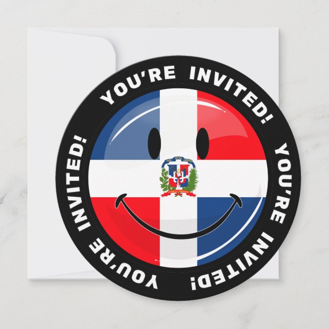Invitation Drapeau brillant de la République dominicaine (Devant)