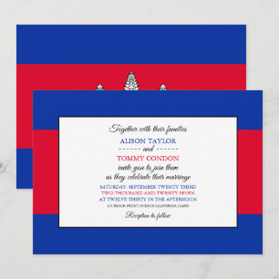 Invitation Drapeau cambodgien, Drapeau du Cambodge Mariage