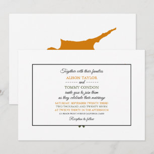 Invitation Drapeau chypriote, Drapeau de Chypre Mariage