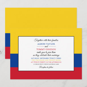 Invitation Drapeau colombien, Drapeau de la Colombie Mariage