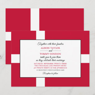 Invitation Drapeau danois, Drapeau du Danemark Mariage