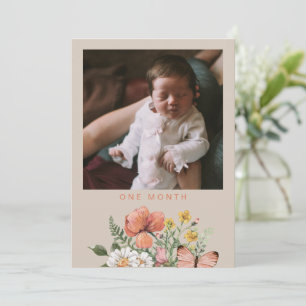 Invitation Drapeau de bannière de première année fleur sauvag