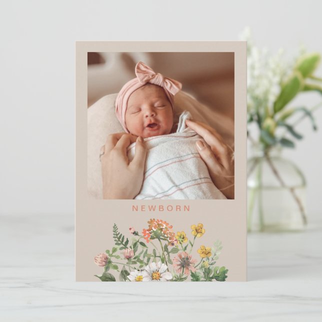 Invitation Drapeau de bannière de première année fleur sauvag (Debout devant)