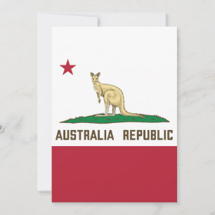 Invitation Drapeau de Californie Australie Kangaroo