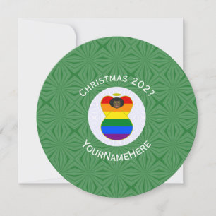 Invitation Drapeau de la fierté gay ange noir Noël personnali