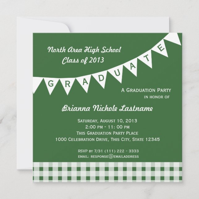 Invitation Drapeau de la filière Couleur modifiable (Devant)