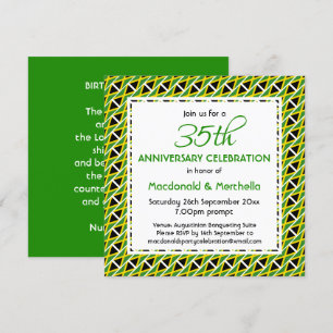 Invitation Drapeau de la Jamaïque Célébration d'anniversaire 