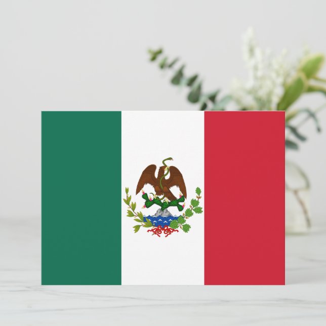 Invitation Drapeau de la République mexicaine : 1824-1835, Pè (Debout devant)