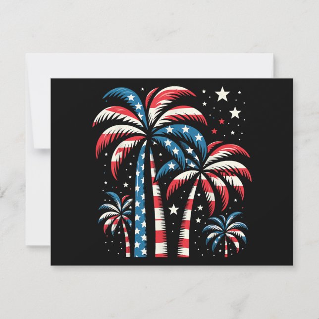 Invitation Drapeau de l'été 4 juillet (Devant)
