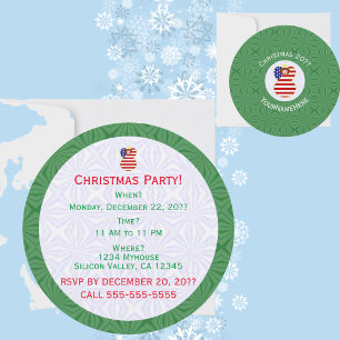 Invitation Drapeau de Noël personnalisé avec texte de l'ange 
