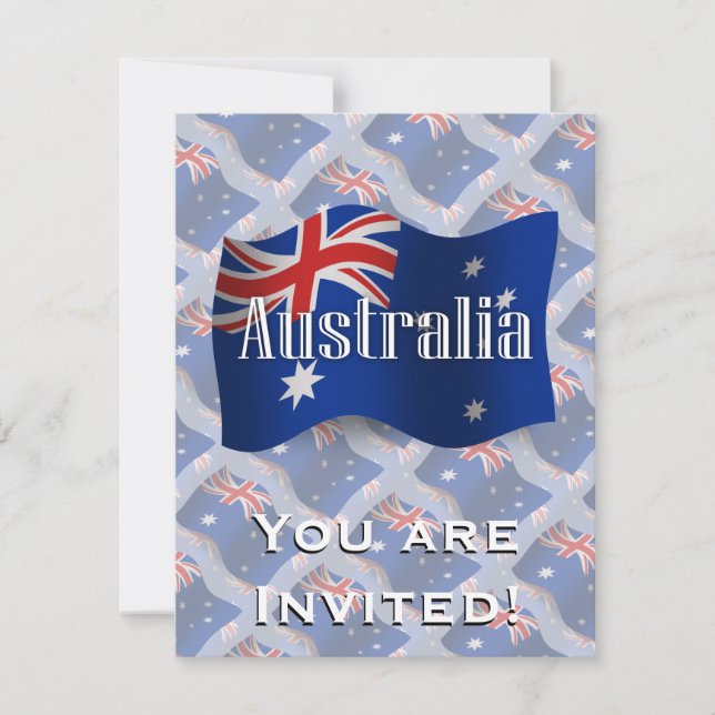 Invitation Drapeau de ondulation de l'Australie (Devant)