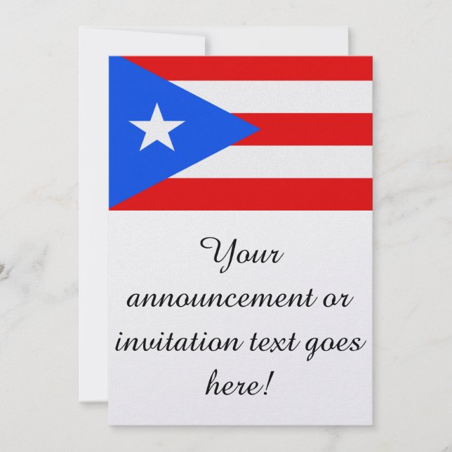 Invitation Drapeau de Porto Rico (Devant)