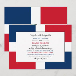 Invitation Drapeau dominicain, Drapeau de République Dominica