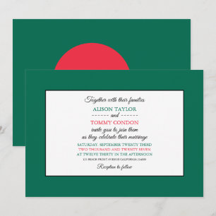 Invitation Drapeau du Bangladesh, Drapeau du Mariage du Bangl