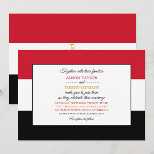 Invitation Drapeau égyptien, Drapeau égyptien Mariage