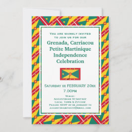 Invitation Drapeau grenadien FÊTE DE L'INDÉPENDANCE DE LA GRE