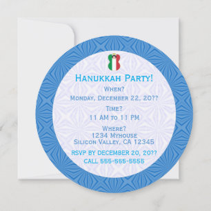 Invitation Drapeau italien Ange Hanukkah Personnalisé