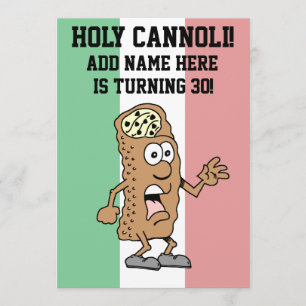 Invitation Drapeau italien Tournant 30 Ans Holy Cannoli