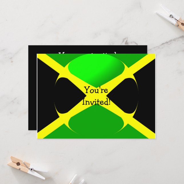 Invitation Drapeau Jamaïcain En Toute Occasion (Devant/Arrière en situation)