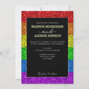 Invitation Drapeau LGBT arc-en-ciel scintille gay lesbienne m