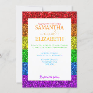 Invitation Drapeau LGBT arc-en-ciel scintille gay lesbienne m