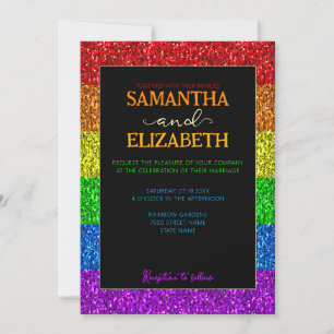 Invitation Drapeau LGBT arc-en-ciel scintille gay lesbienne m