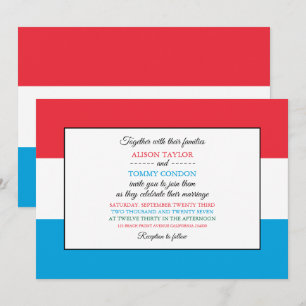 Invitation Drapeau luxembourgeois, Drapeau du Mariage luxembo