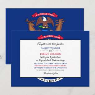 Invitation Drapeau Michigander, Drapeau du Mariage du Michiga