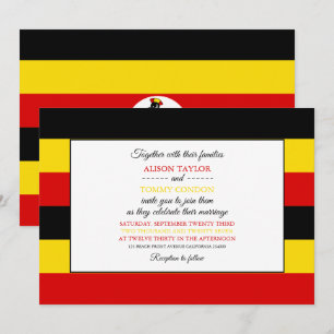 Invitation Drapeau ougandais, drapeau de l'Ouganda Mariage