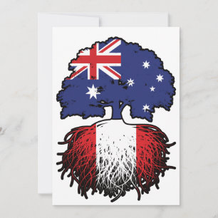 Invitation Drapeau péruvien australien Australie des racines 