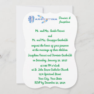 Invitation Drapeau rose argentin personnalisé pour mariage