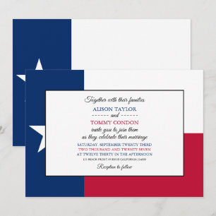 Invitation Drapeau texan, Drapeau du Texas Mariage