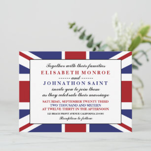 Invitation Drapeau Union Jack Mariage britannique