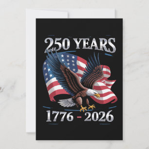 Invitation Drapeau USA de l'aigle du 4 juillet 250 ans 1776 2