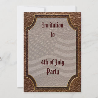 Invitation Drapeau USA en cuir