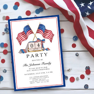 Invitation Drapeau USA patriotique 4 juillet