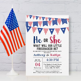 Invitation Drapeaux de Bunting 4 juillet Fête de Révélation d