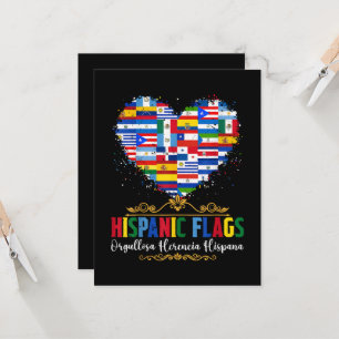 Invitation Drapeaux hispaniques Cœur Mois du patrimoine hispa