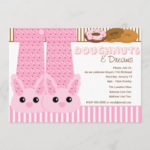 Invitation Draps de fête du pyjama de Doughnut & Dreams