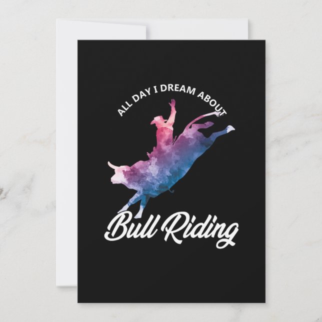 Invitation Dream About Bull Riding Cowboy Country Rodeo Cadea (Devant)