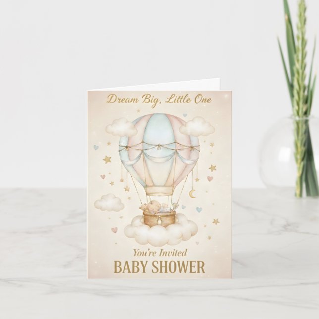 Invitation Dream Big, Little One – Baby Shower  (Devant)
