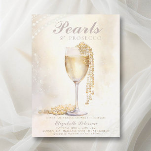 Invitation Dream Pearls Prosecco Élégante Fête des mariées de