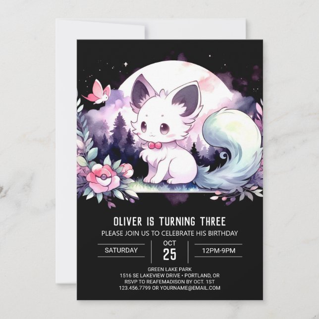 Invitation Dreamable Printable Chat Anniversaire (Devant)